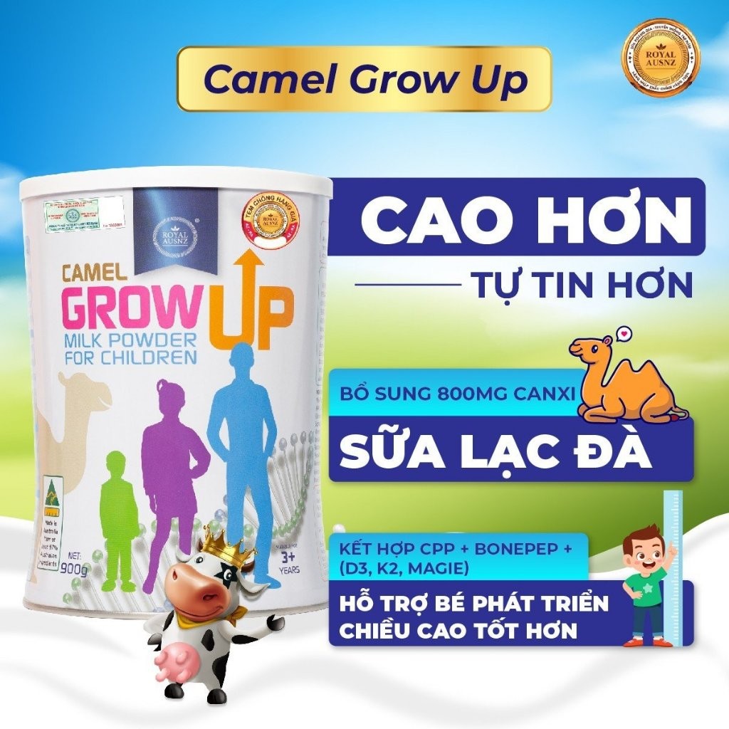 Ảnh Combo 2 Hộp Sữa Lạc Đà Camel Grow Up Milk Powder ROYAL AUSNZ Hỗ Trợ Tăng Chiều Cao Cho Bé Từ 3 Tuổi 900g/hộp 2