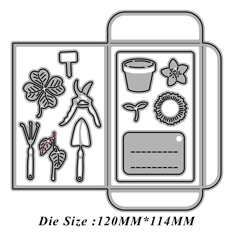 Vườn Nhỏ Bỏ Túi Sổ Lưu Niệm Kim Loại Thép Carbon Khắc Khuôn DIY Cắt Dập Nổi Mẫu 7091
