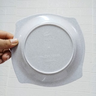 Đĩa Phíp Vuông Màu Xám Nhựa Phíp Melamine, Đĩa Nhựa Quán Ăn Nhà Hàng - Trường An VN