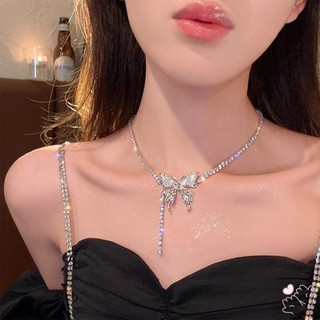 Vòng cổ bướm pha lê nữ Trang sức bướm đơn giản
