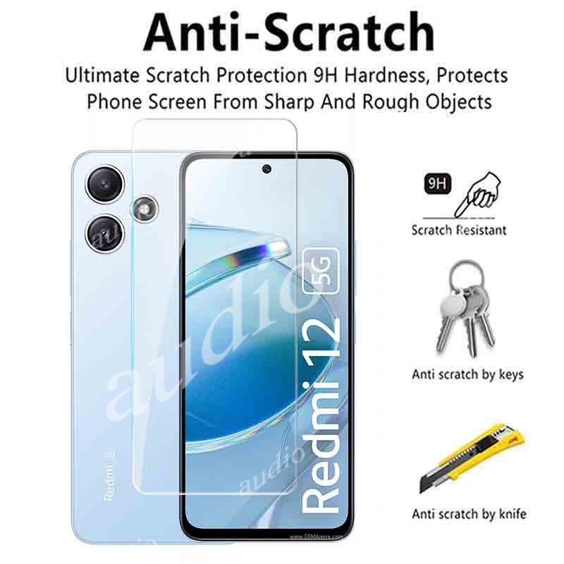 Phim bảo vệ toàn màn hình kính cường lực 2In1 có bảo vệ ống kính máy ảnh cho Redmi 13 12 5G 4G 2024 Vỏ bảo vệ màn hình điện thoại cho Redmi13 Redmi12 Redmy Redme 13 12 5G 4G
