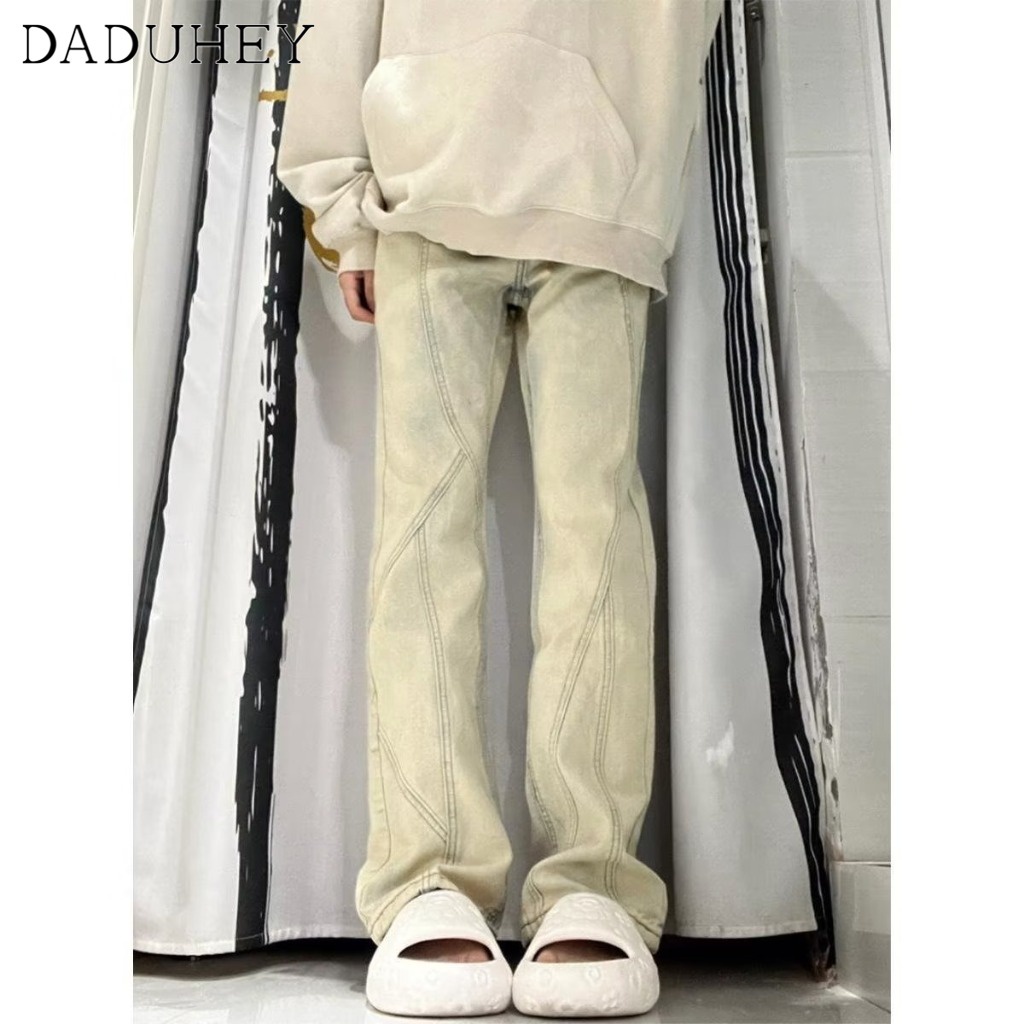 Ảnh Quần jean dài DADUHEY size lớn dáng suông cạp cao thời trang retro đường phố cao cấp kiểu Mỹ 2