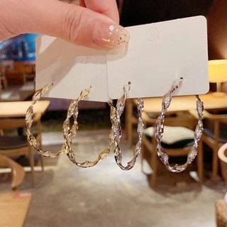 Khuyên Tai Kim Loại Xoắn Phong Cách Nhật Hàn Độc Đáo Hợp Thời Trang Mới