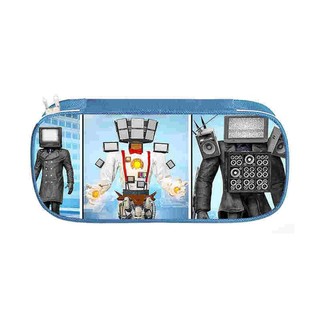 GC9 Skibidi Nhà Vệ Sinh Hoạt Hình Hộp Đựng Bút Chì Nhà Vệ Sinh Người Màn Hình Sinh Viên Bút Lưu Trữ Dung Tích Lớn Màu Xanh Hộp Văn Phòng Phẩm CG9