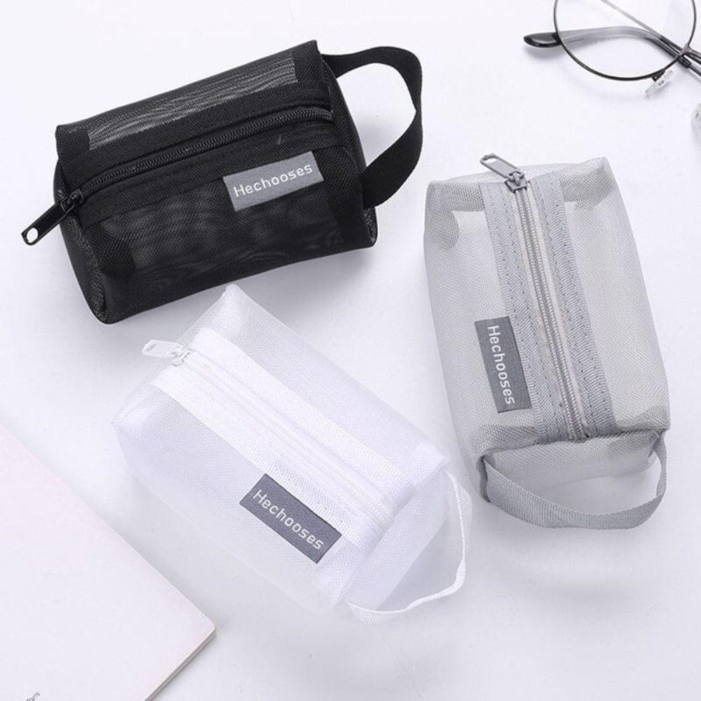 Ví đựng tiền xu có dây kéo Mini SLICELLIFE, Túi lưu trữ lưới vuông nhẹ thoáng khí, Túi đựng chìa khóa dung tích lớn di động