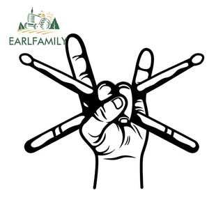 EARLFAMILY 13cm Trống Xe Miếng Dán Tóc Nâu Người Cắm Trại Ngộ nghĩnh Dán Xe Ô Tô Điều Hòa Chống Thấm Nước Chống Trầy Xước Decal Kính Chắn Gió Phụ Kiện Xe Hơi