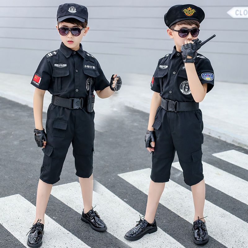 💕Chỗ💕 Quần Áo Trẻ Em Trang Phục Quần Áo Cho Bé Gái 3 Đến 14 Tuổi Cảnh Sát Đặc Biệt Trang Phục Mới Lạ