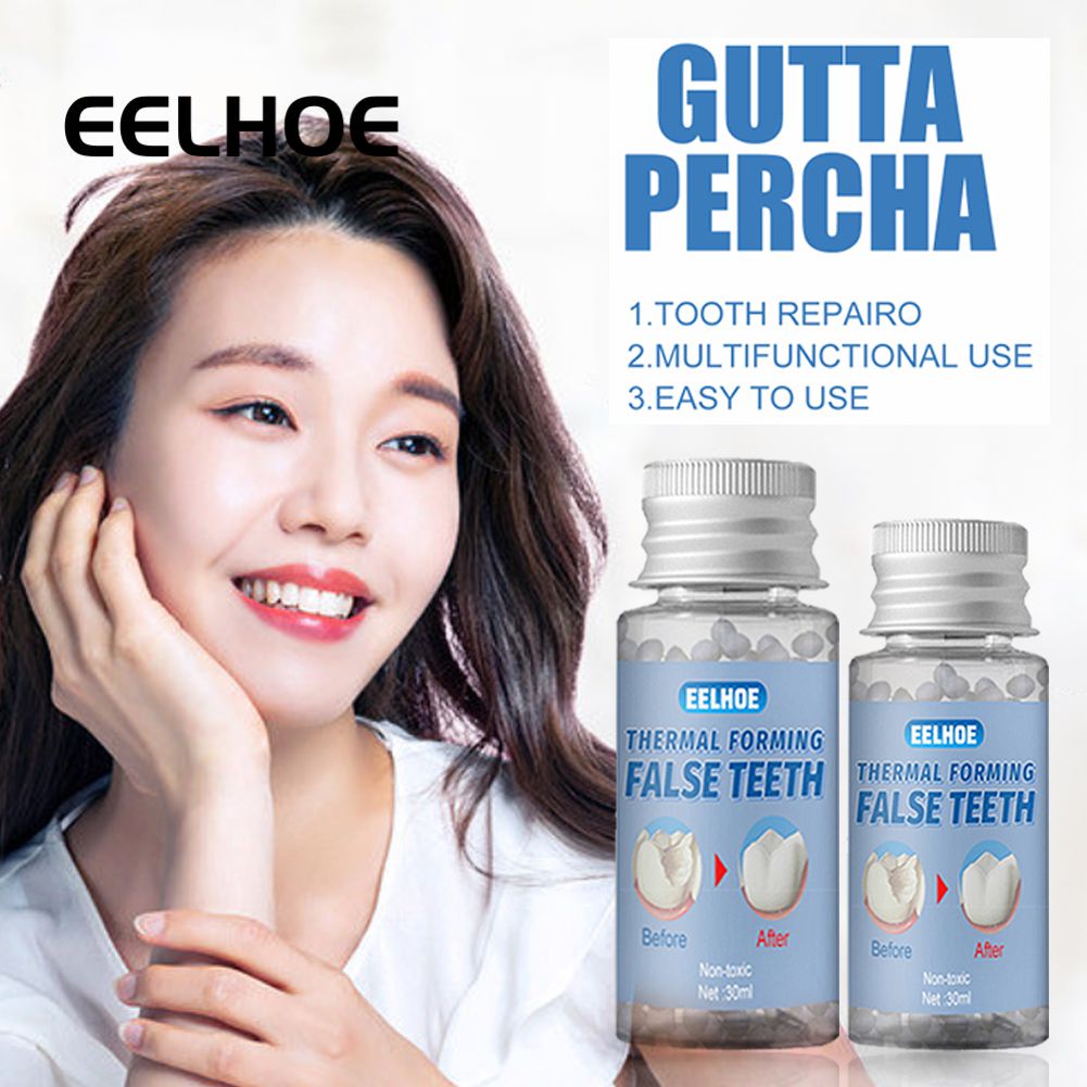Ảnh EELHOE Phục hồi nha khoa mới Bộ dụng cụ sửa chữa răng tạm thời Keo răng giả và khoảng trống Răng giả Keo rắn Răng giả Dính Nhựa Keo Trang điểm Răng giả Sửa đổi Nhựa 30ml 1