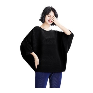 Áo Thun Búp Bê miyake Xếp Ly Tay Rộng Thời Trang Mùa Hè 2023 Phong Cách Mới Dành Cho Bạn Nữ