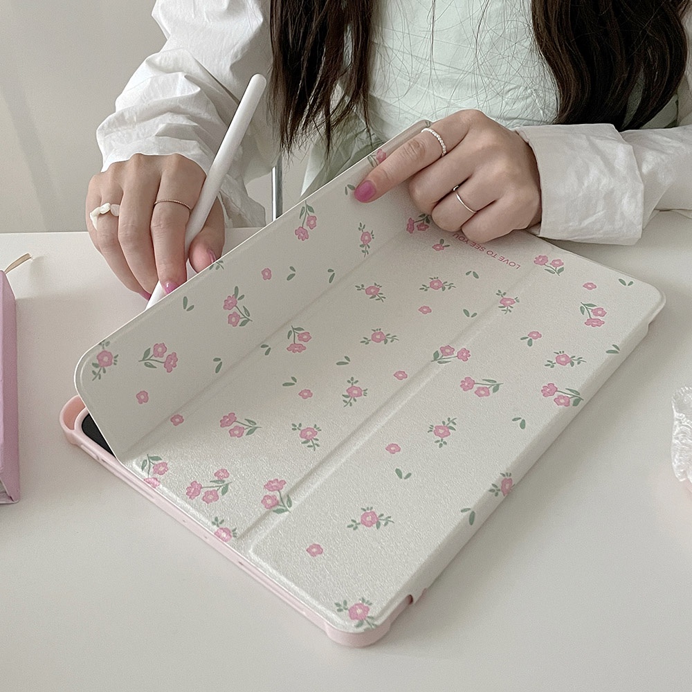 Vỏ Gương Acrylic Cứng Tương Thích Với IPad Mini6 IPad5 6 7 8 9 Air11 Air13 Air2 Air3 Air4 Air5 10.9 "Pro10.5 Pro11 Pro13 2024 Pro12,9 2018 A16 Vỏ Da Họa Tiết Hoa