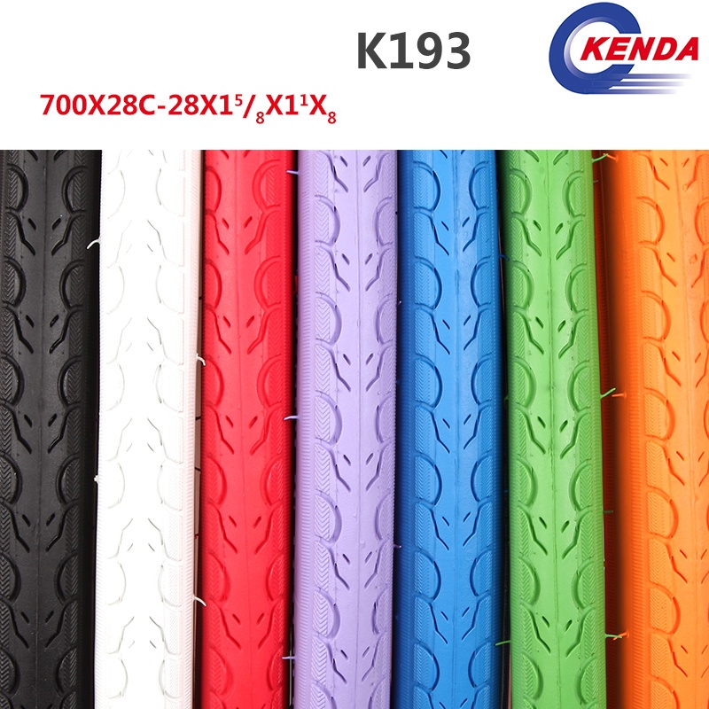 Kenda K193 màu lốp xe đạp 700c 700x28C bánh răng cố định lốp xe đạp đường trường 700C siêu nhẹ 550g lốp xe đạp chống trượt trắng đỏ cam xanh