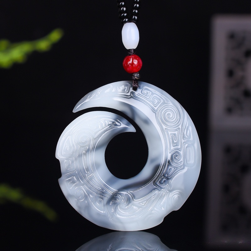 Mặt Dây Chuyền Hình Rồng Đính Đá sapphire Xanh Lam Trắng Dễ Phối Đồ Cho Nam Và Nữ
