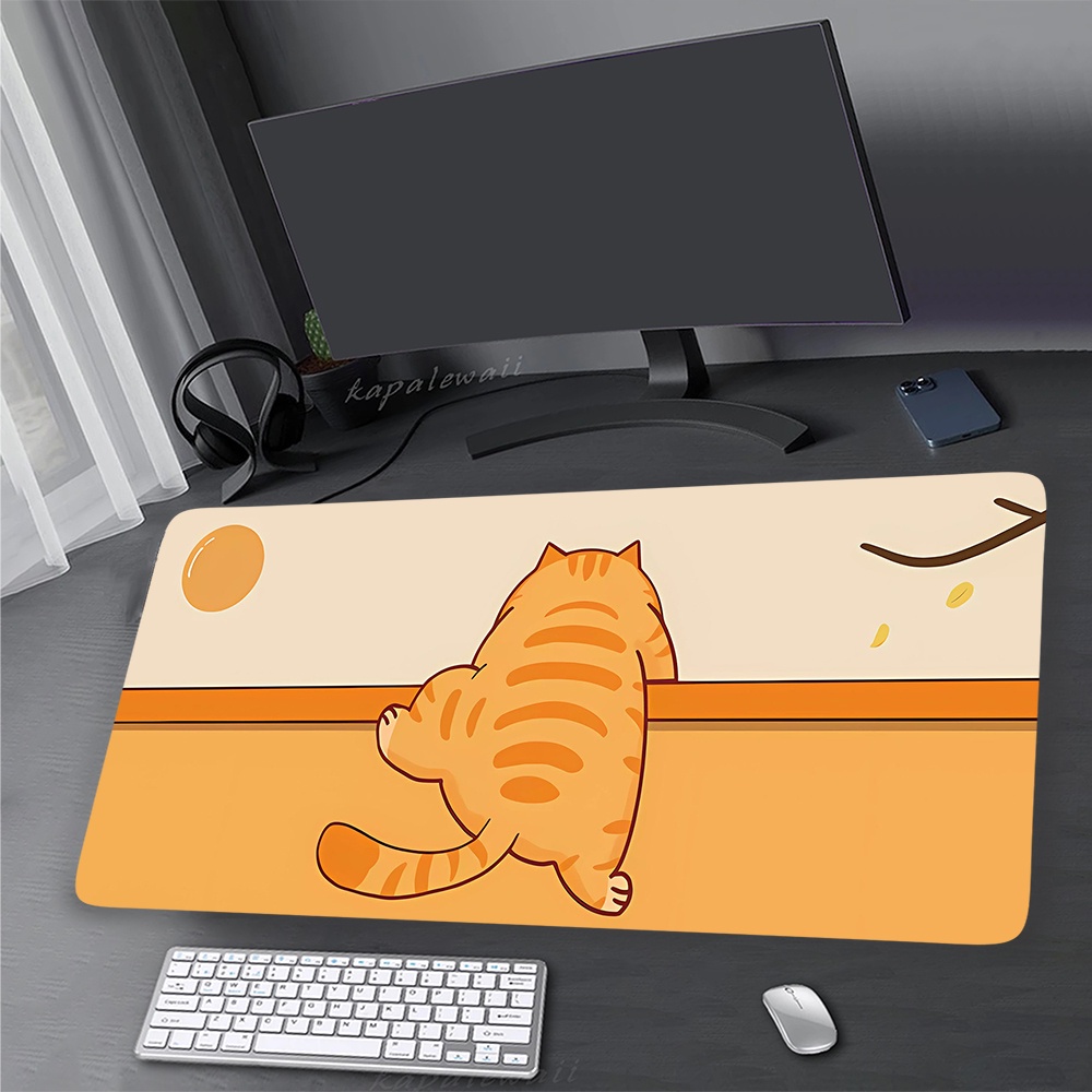 Kawaii Mèo Dễ Thương Miếng Lót Chuột Văn Phòng Tại Nhà Mousepad Bàn Cao Su Thảm Bàn Phím Miếng Lót Chơi Game Thiết Lập Phụ Kiện Chuột Thảm 900x400mm