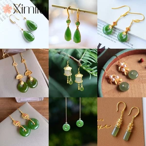 ❤ Bông Tai Chính Hãng Hình Giọt Nước Bằng Đá Thiên Nhiên Phong Cách Cổ Điển Thời Trang Cho Nữ