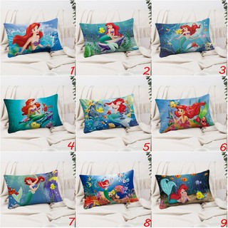 Vỏ Gối Hình Chữ Nhật Nàng Tiên Cá Một Mặt In Hình Đệm Polyester Trang Trí Sofa Nhà (Không Có Lõi)