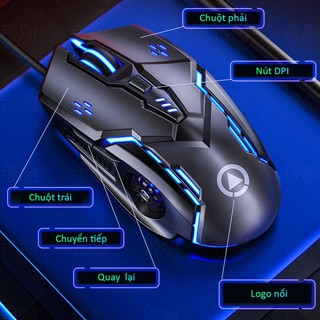 Chuột Máy Tính Chơi game 6 Nút Đèn led rgb 3200 yindiao g5s