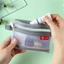 JKDESIGN Bus ID Túi lưu trữ thẻ tín dụng, Túi đựng tiền xu nhỏ di động hai lớp, có dây kéo lưới Ví đựng tiền Nylon