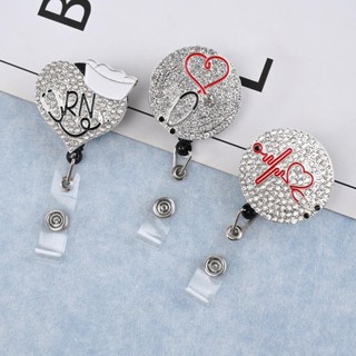 Thời Trang Kẹp Giữ Thẻ id / Huy Hiệu Có Thể Thu Gọn Đính Đá Dễ Thương Dùng Làm Quà Tặng Cho Học Sinh / Y Tá
