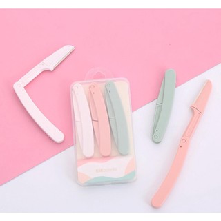 Set 3 Dao Cạo Tỉa Lông Mày Nội Địa Trung, Lưỡi Cạo Sắc Không Gỉ, Gập Gọn An Toàn, Dễ Dùng Cho Lông Mày, Chân Mày