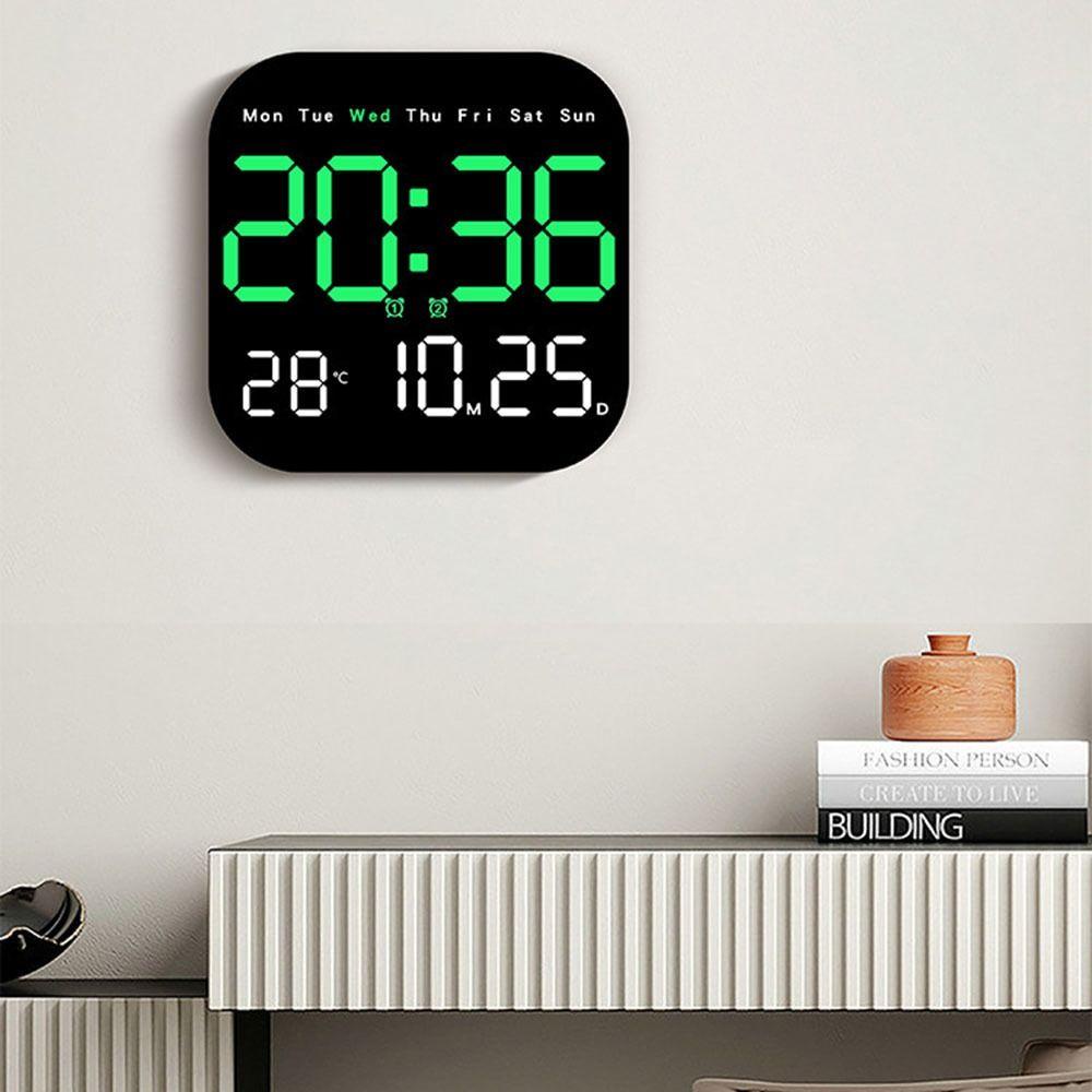 Đồng hồ treo tường điện tử SAIA, Đồng hồ LED kỹ thuật số nhiệt độ ngày, Đồng hồ bàn hiển thị DST treo tường đa chức năng cho phòng ngủ