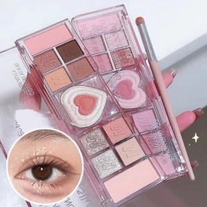 Bảng Phấn Mắt Kiêm Phấn Má Hồng Bắt Sáng Và Tạo Khối Đa Năng Phong Cách Hàn Quốc