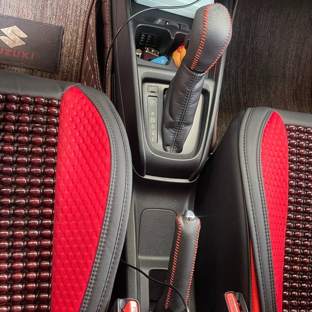 Bọc cần số & phanh tay xe Suzuki Ertiga, Swift, XL7 (AT) da bò nhập khẩu, khâu thủ công