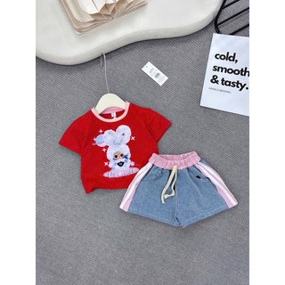 Set baby three quần bò đùi đại Xkids