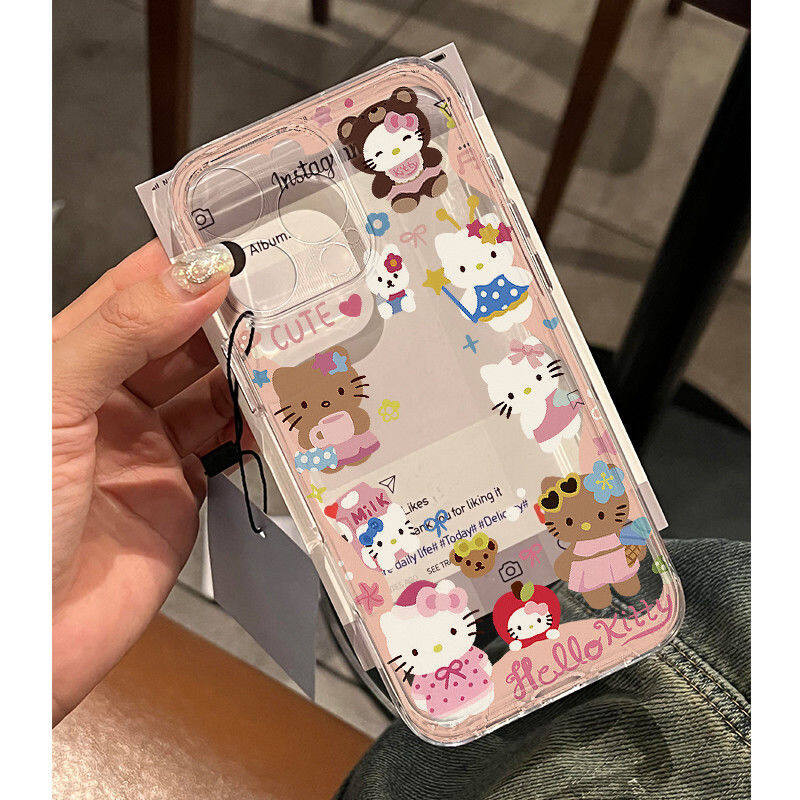 Ốp Điện Thoại Cho Samsung Galaxy A7 2018 A06 Note 10 Lite A81 10 Plus 20 Ultra J6 Plus J2 J7 Prime G530 M23 A72 A73 5G Vỏ Hello Kitty Hoạt Hình Dễ Thương Sanrio Angel Eyes