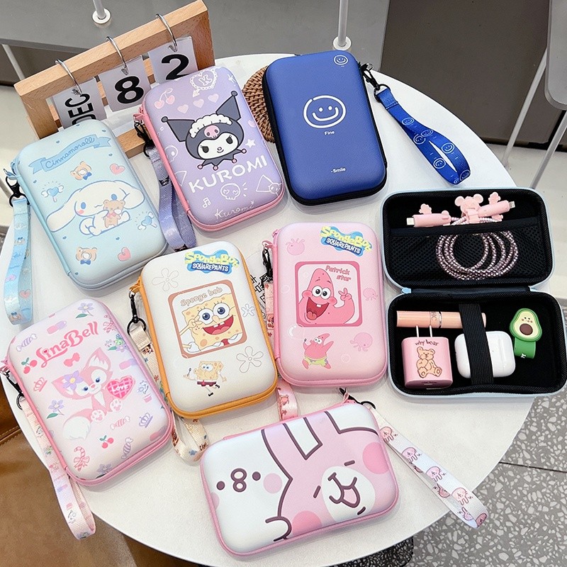 One PIECE Luffy Du Lịch Tổ Chức Túi Cáp Túi Laptop Sạc Tai Nghe Power Bank Móc Khóa Tiện Ích Di Động Trường Hợp