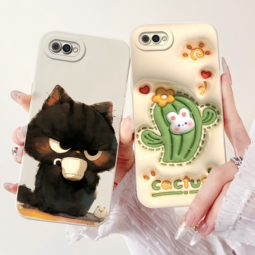Ốp lưng Oppo A1K CPH1923 Thời trang mèo dễ thương Silicon ngộ nghĩnh Vỏ điện thoại chống sốc Oppo A1K