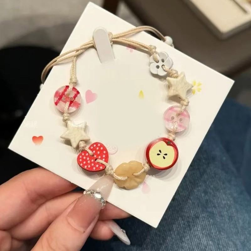 Vòng tay táo handmade từ nhựa chắc chắn cho thanh thiếu niên, thêm nét quyến rũ thanh lịch mỗi ngày
