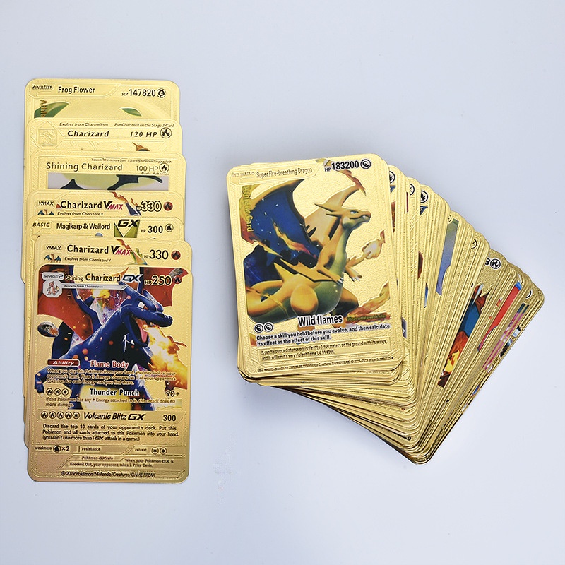 Combo 10 thẻ bài Pokemon mạ vàng chống thấm nước siêu đẹp