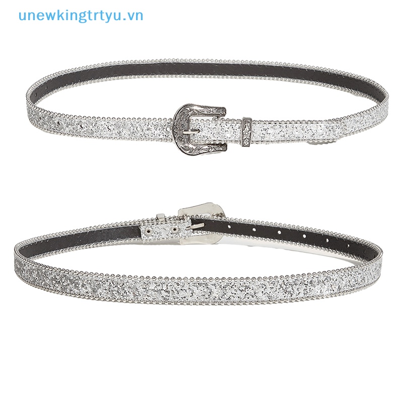 Unewtyu Thời Trang Kim Cương Giả Thắt Lưng Nữ Dây Da Cho Kim Cương Giả Thắt Lưng Cao Bồi Phương Tây Y2K Bé Gái Dây Thời Trang Cho Quần Jean Nam VN