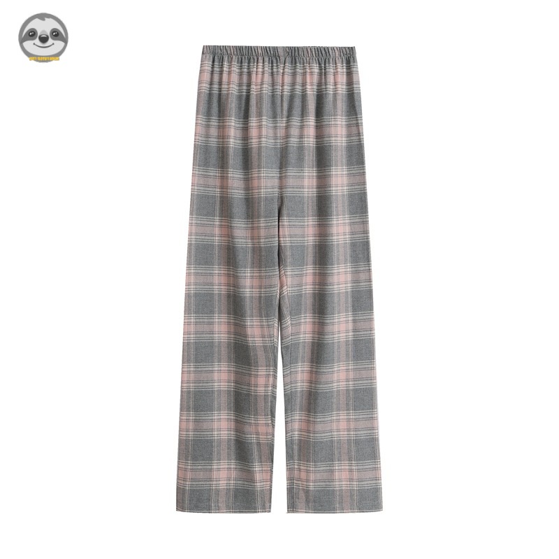 Quần Pijama Vải flannel / cotton Kẻ Sọc Caro Phong Cách muji Nhật Bản Mặc Ở Nhà / Ngoài Trời Cho Nam Và Nữ