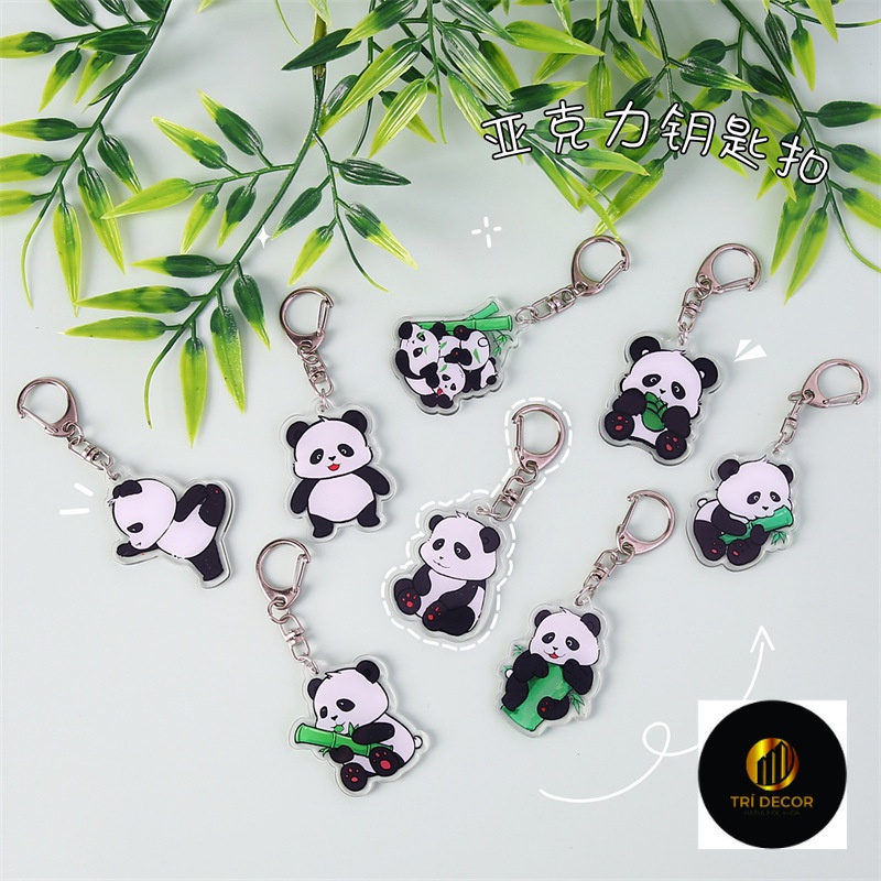 Hoạt Hình Gấu Trúc Móc Khóa Acrylic Mặt Dây Chuyền Sinh Viên Ngày Lễ Quà Tặng Trang Trí Mặt Dây Chuyền Móc Khóa Dễ Thươn