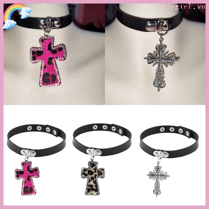 Vòng Cổ choker In Chữ king y2k Và Da Báo Phong Cách hip hop Thời Trang Cho Nữ
