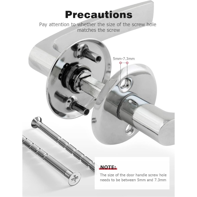 Kelln 50 Gói 4mm Tay Nắm Cửa Vít Bộ Tay Nắm Cửa Bu Lông Thông Qua Cố Định Cho Tay Nắm Cửa Hoa Hồng Núm Khóa Cửa Escutche