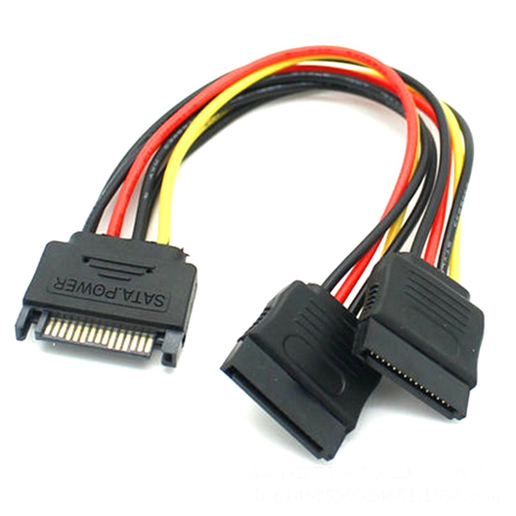 Jmt Dây Cáp Mở Rộng 15pin sata male Sang dual 15 pin female / Big 4p Sang 2x sata Cho Ổ Cứng hdd