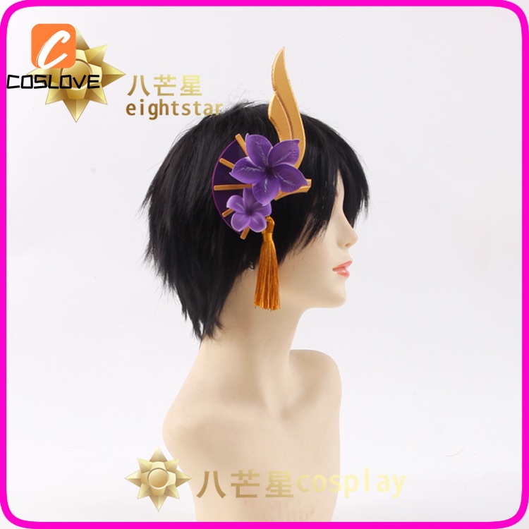 Genshin Phụ Kiện Hóa Trang Biểu Diễn Hóa Trang Thủ Công Hoa Tím raiden shogun Cho Nữ
