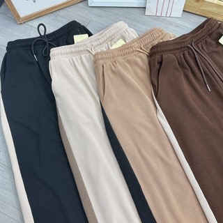 Quần jogger nữ The Simple bigsize nữ ống rộng bo gấu có túi ,Quần thể thao co giãn thoải mái  QSSUON