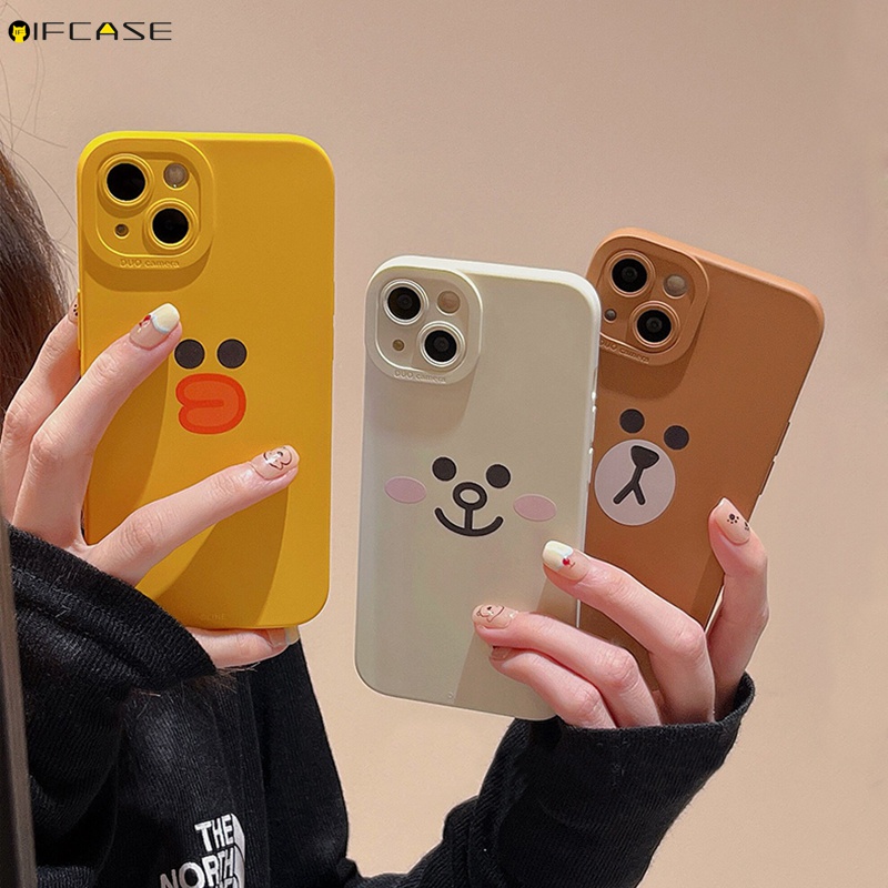 Compatible Ốp Điện Thoại silicone Mềm Dạng Nhám Họa Tiết Hoạt Hình Cho iphone 15 14 plus 13 12 mini pro max