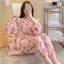 Bộ Đồ Ngủ Bằng Lụa cotton plus size Cho Nữ pizama dài