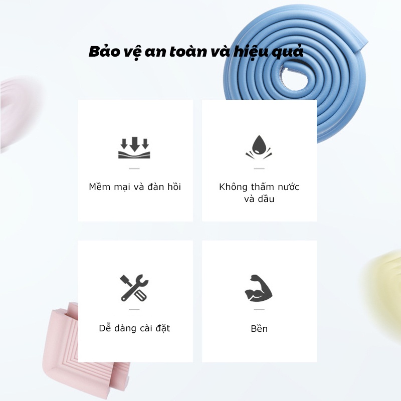 Bọc cạnh bàn, bịt góc bàn bằng xốp an toàn cho bé nhiều màu sắc, có băng dính(1 miếng)