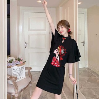Đầm sườn xám phong cách Hanfu/Qipao cỡ từ M đến 5XL dành cho nữ