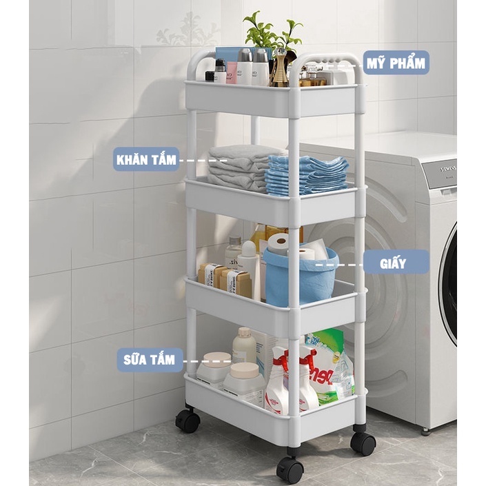 BMZAR Kệ Xe đẩy 3 tầng kệ để đồ đa năng Xe Đẩy Spa Để Đồ có bánh xe  Kệ Tiện Lợi  chuyên dụng cho spa, phòng tắm bếp