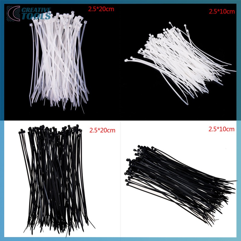 Bộ 100 Dây Rút nylon Màu Trắng Đen Mới | Shopee Việt Nam
