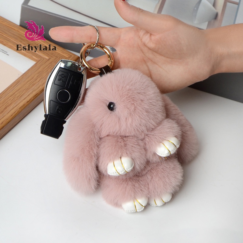 Móc Khóa Thỏ Lông Xù Mềm Mại Dễ Thương