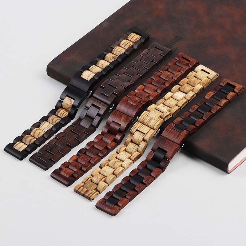 Dây Đeo Đồng Hồ Bằng Gỗ Đàn Hương 20mm 22mm Họa Tiết Ngựa Vằn Độc Đáo Thời Trang Cho Nam Và Nữ