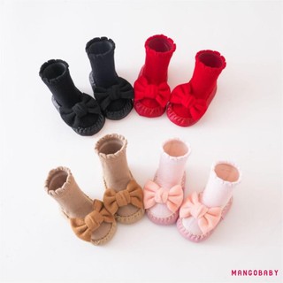Mg-baby Bé Gái Tất Nơ Dễ Thương Tất Chống Trơn Trượt Mềm Nhẹ Sàn Tất