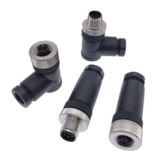 Đầu nối cảm biến HABITATCO M12, Đầu nối Ổ cắm nam nữ M12 Phích cắm hàng không, phích cắm cảm biến Bộ chuyển đổi nguồn chống nước Khớp nối ren vít